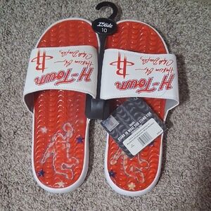 New. Houston Rockets City Edition Slides. Men's Size 10.